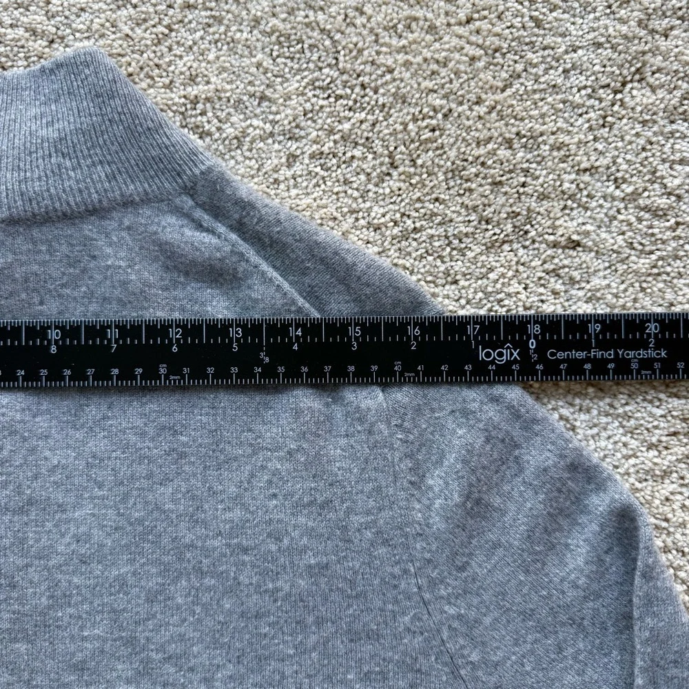 Magaschoni Man Cashmere Quarter Zip Sweater Gray Size L